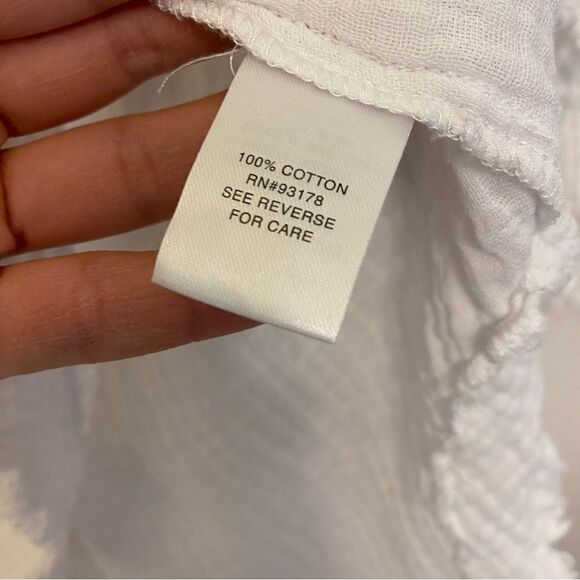 Chelsea & Theodore white cotton Gauze Blouse oversized tunic coverup top M - Picture 7 of 10